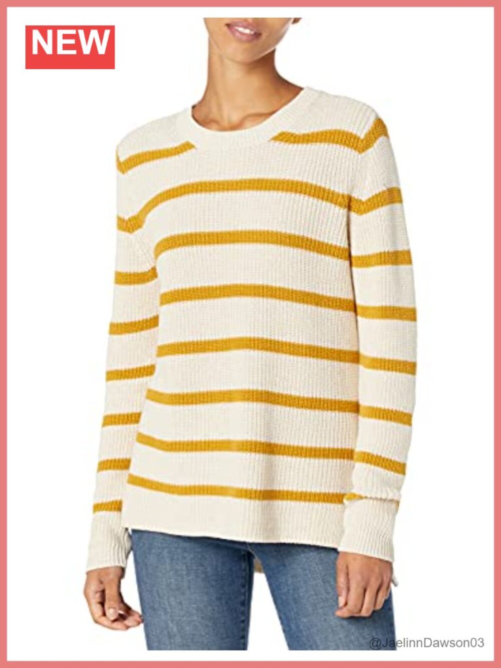 Cotton Shaker Stitch Crewneck Sweater Relaxed Fit Pullover
